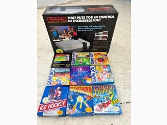Nintendo NES och Game Boy Spel Samling förpackningar.