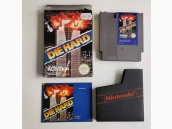 1KR UTROP! Die Hard MKT FINT CIB SCN Svenskt Nintendo 8-bit NES