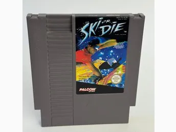 Vintage TV-spel, "Ski or Die", Nintendo 8-bit, NES, spel, Electronic Arts, 1990