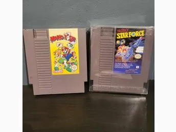 NES: Mario & Yoshi samt Star force med manual & skyddbox