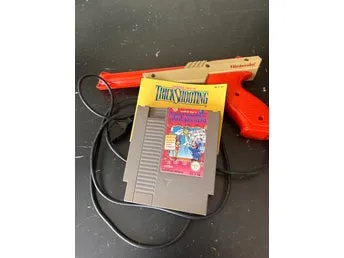 Barker Bill's Trick Shooting NES med Zapper och manual
