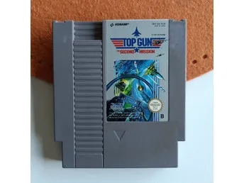 TOP GUN THE SECOND MISSION (Svensksåld) - NES, PAL *Rengjord kontaktyta*
