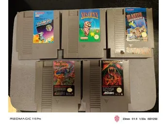 NES spelpaket - 5 kassetter