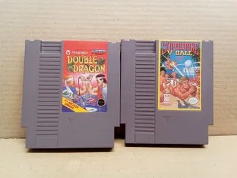 Double Dragon och Super Spike V'Ball NES-spel till amerikanskt NES