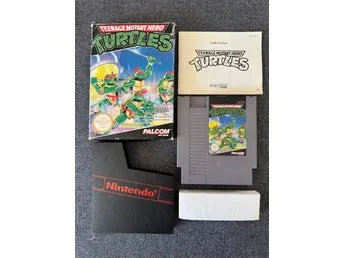 TMNT Teenage Mutant Hero Turtles NES CIB SCN-märkt Komplett!