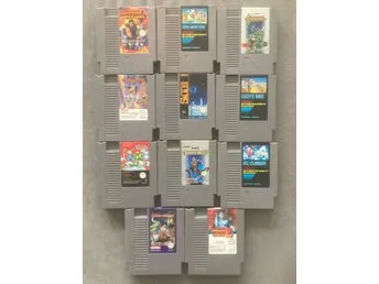 NES-spel: Super Mario Bros., Castlevania, Shadow Warriors, Chip 'n Dale Rescue