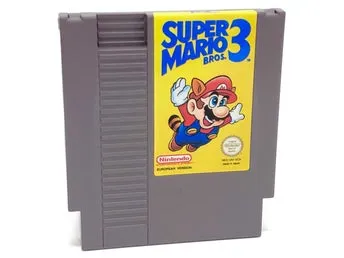 Vintage tv-spel, Super Mario Bros. 3", Nintendo 8-bit NES (SCN), kassett, 90-tal